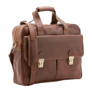 Borsa a mano  unisex In Vera pelle Made in Italy 38x36x10 cm