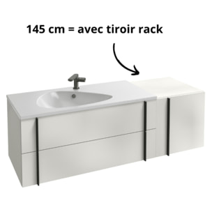 Meuble vasque Nouvelle Vague gris brillant