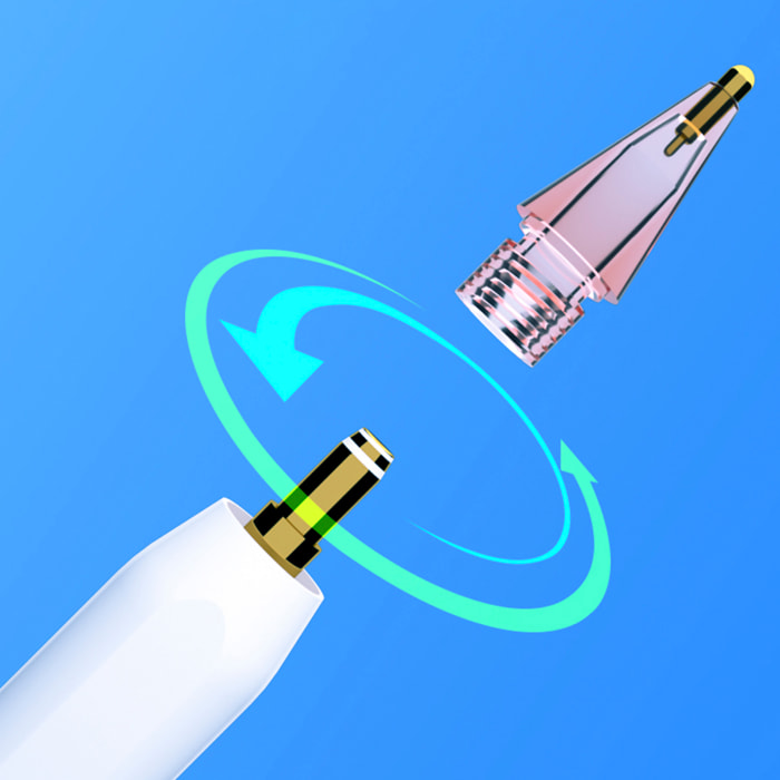 Ricambio punta in metallo per Pencil iPad generazione 1 e 2. Trasparente. Colori casuali.