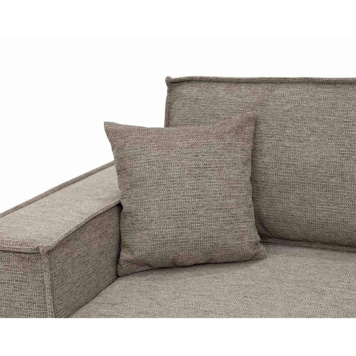 Cezanne - Canapé d'angle réversible 4 places convertible avec coffre en tissu texturé - Marron