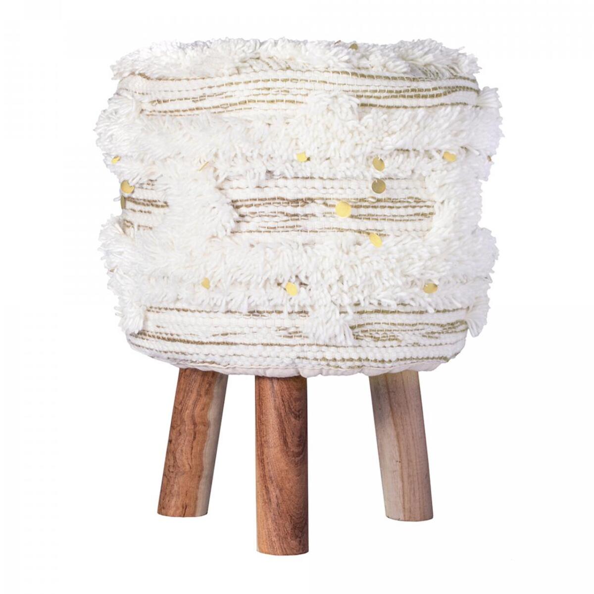 Tabouret RUKE Partiellement fabriqué à la main en Laine