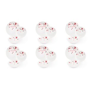 Service 18 assiettes Excelsa Merry Christmas, porcelaine, rouge