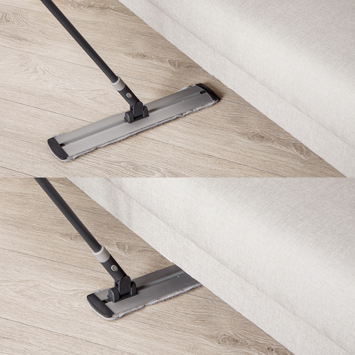 Tête de balai coulissant "Click & Clean" gris