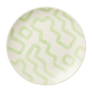 J-Line assiette Motif - porcelaine - vert - small - 4 pcs