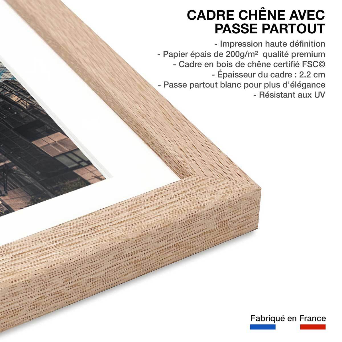 Affiche photo paris quartier la defense Affiche sous cadre bois
