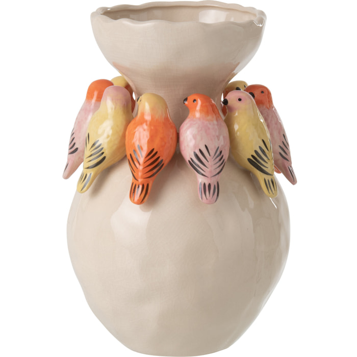 J-Line Vase Oiseau - céramique - multicolore - large