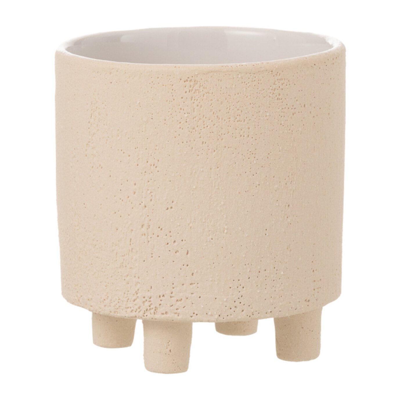 J-Line Cache Pot Sable Ceramique Beige Small