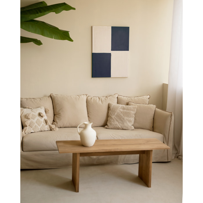 Cuadro azul y blanco decorativo sobre algodón con bastidor de madera pintado artesanalmente con pintura óleo en varias medidas