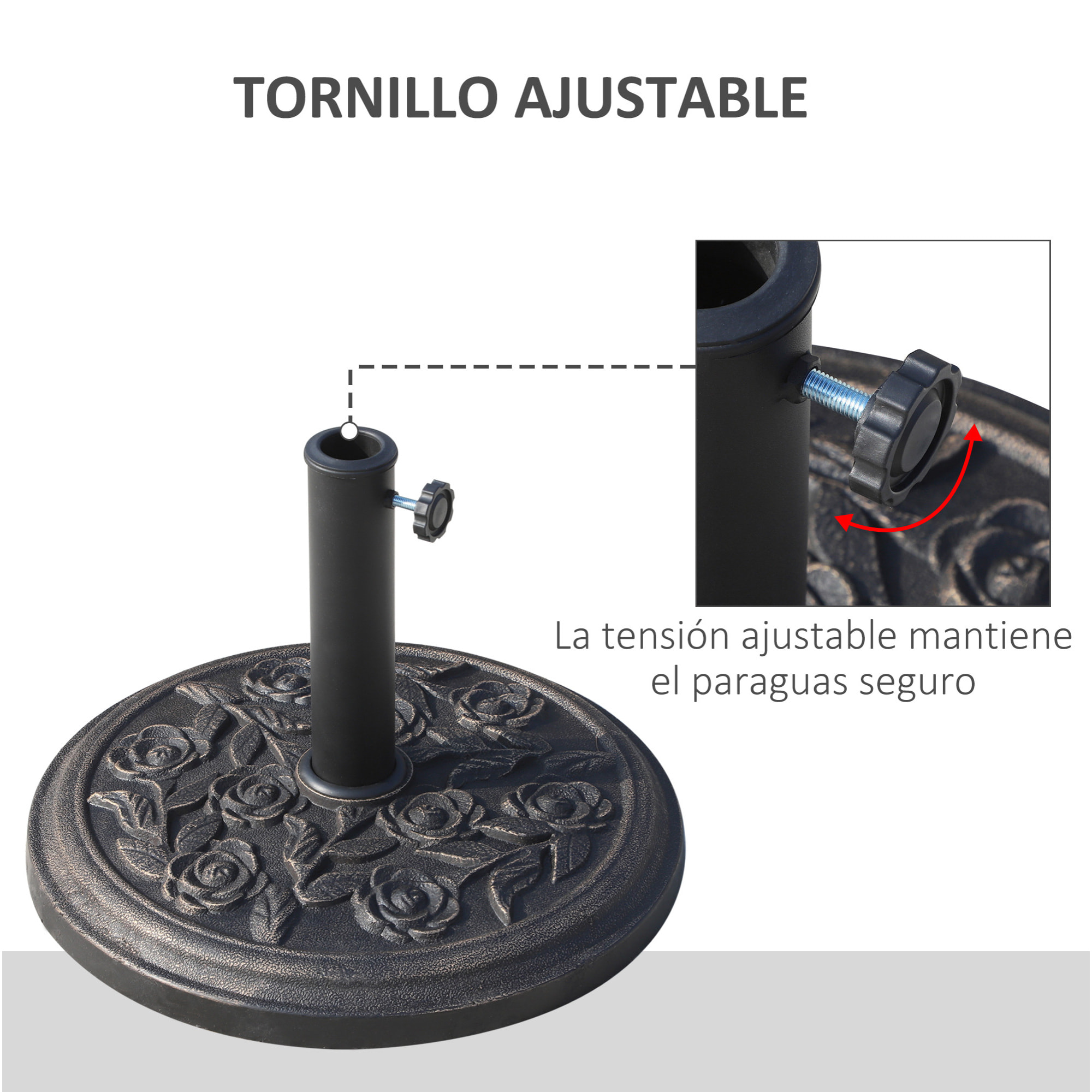 Base de Sombrilla de Resina Φ 45.5 x 34 cm Bronce