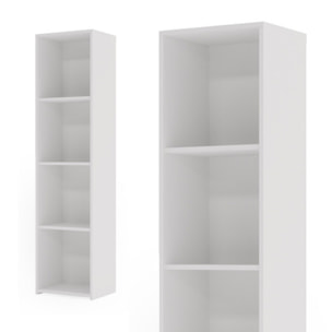 Libreria a colonna LONI 160x40 cm bianca con 4 ripiani a giorno