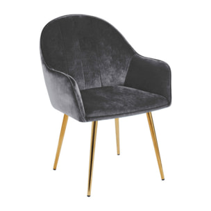 Set 2 poltrone in velluto con gambe oro, sedie imbottite design elegante e moderno, struttura in legno con schienale e seduta confortevoli, rivestimento effetto velluto morbido, ideali per soggiorno camera e ufficio, stile raffinato