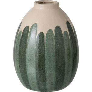 J-Line vase - grès - vert foncé/écru - large
