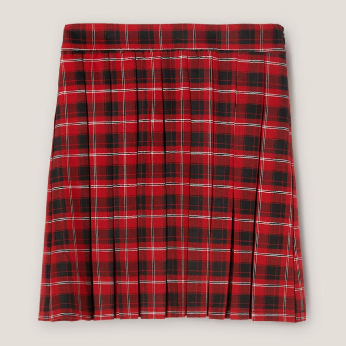 Motivi - Gonna corta a pieghe fantasia tartan - Rosso