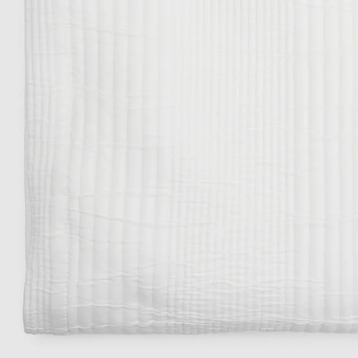 Colcha doble tela jacquard raya londres blanco