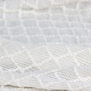 Coperta decoro beige con frangia - Harmony