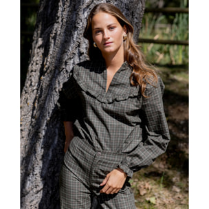 Blusa de manga larga con volantes