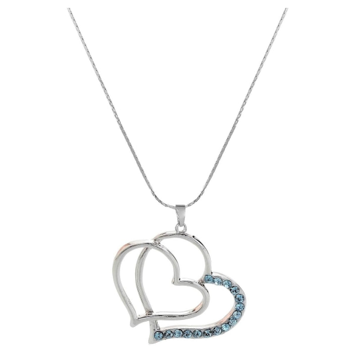 Collar Double Heart adornado con cristales de Swarovski