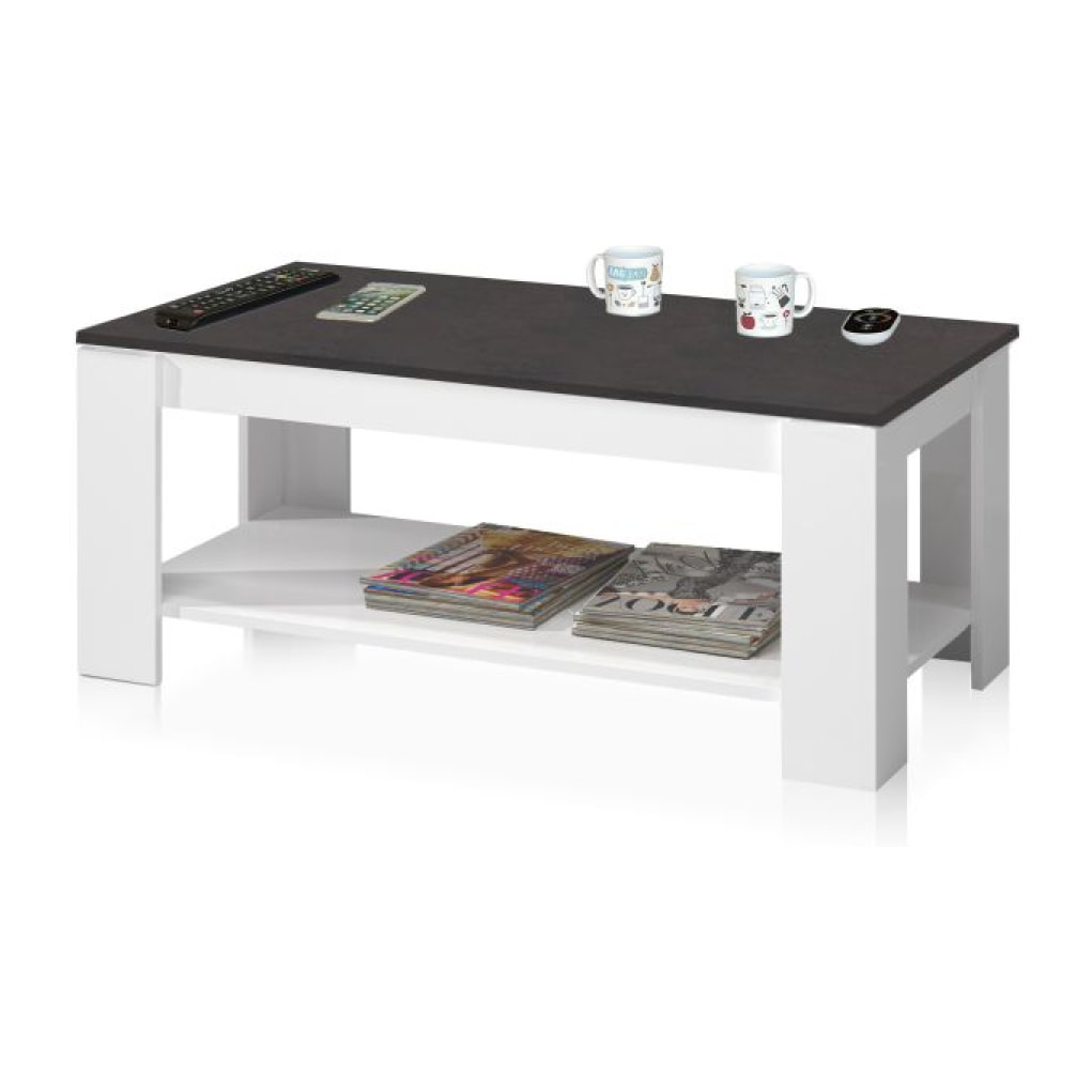 Mesa de centro elevable Ambit Blanco Artik (Blanco Mate) - Óxido