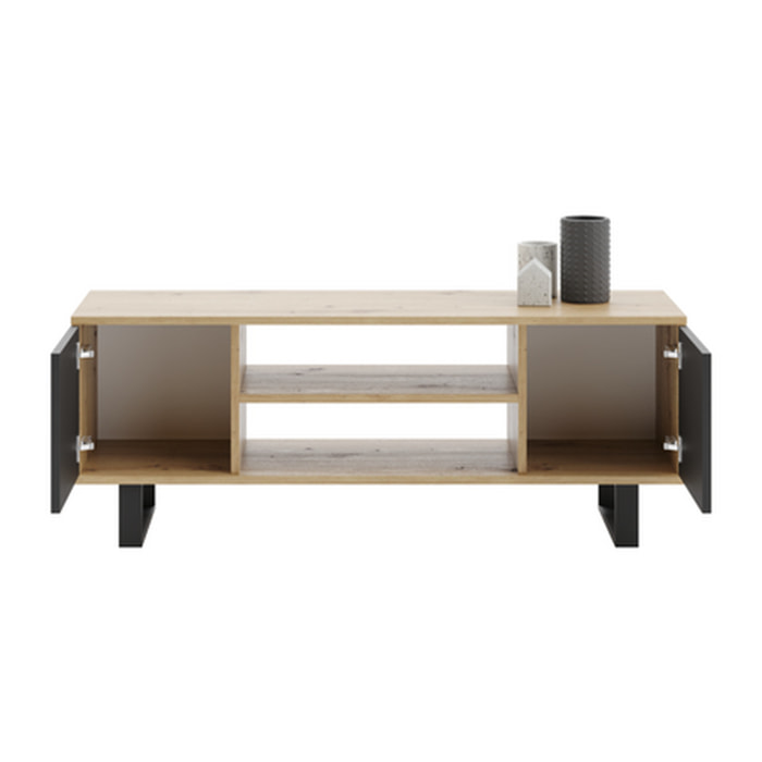 Mobile Porta TV Focus in Rovere Artisan e Nero
