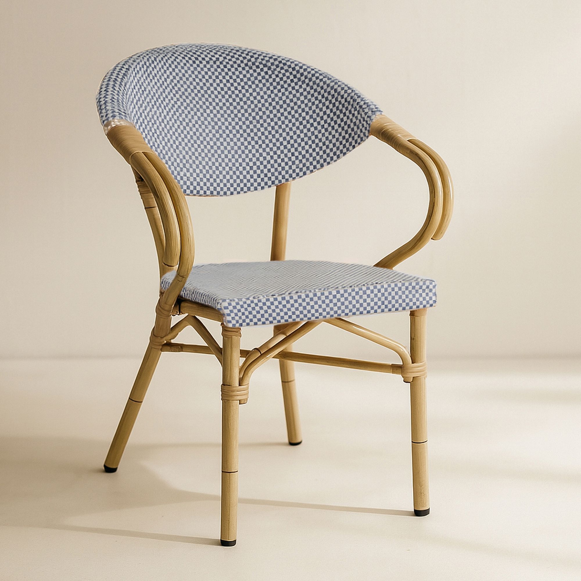 Lot de 2 fauteuils de table extérieur en textilène bleu AMALFI