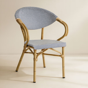 Lot de 2 fauteuils de table extérieur en textilène bleu AMALFI