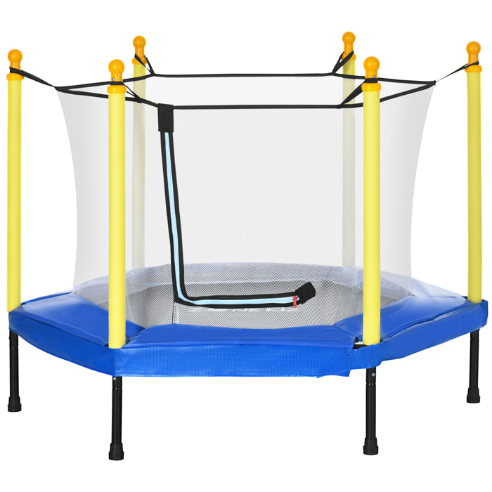 Cama Elástica para Niños 95x85 cm con Red de Seguridad Trampolín Infantil para Niños de 3-6 Años para Interior Carga 50 kg 122x122x97 cm Azul