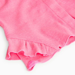 Chaqueta niÃ±a, canalÃ©, cuello redondo, mangas largas, rosa