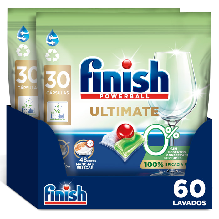 Finish Ultimate 0% 60 Pastillas lavavajillas ecológicas