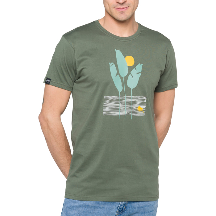 T-shirt in cotone 150 gr Lagoon Hot Buttered Verde Militare.