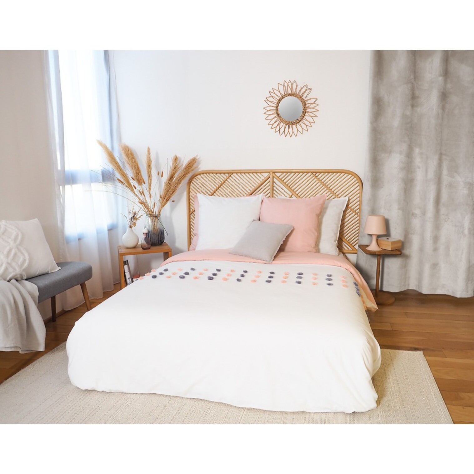 Parure Housse De Couette 3pcs 100% Coton 57 Fils Poupie