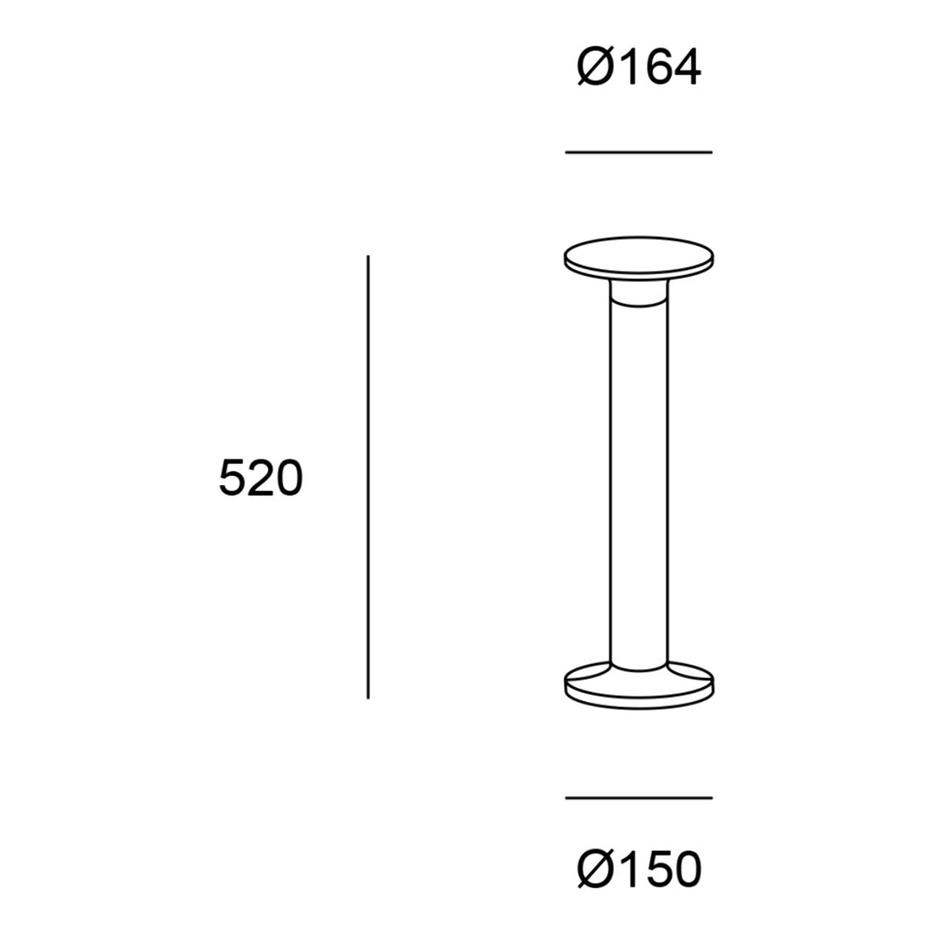Forlight Baliza Ip44 Yika Led 6,3W 3000K Negro 677Lm