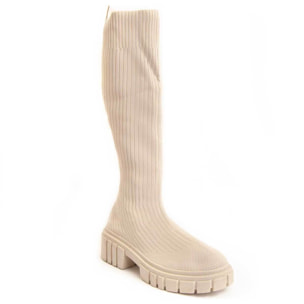 Bota De Plataforma - Beige - Altura: 5 Cm