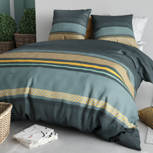 Parure housse de couette imprimé 100% coton - astral