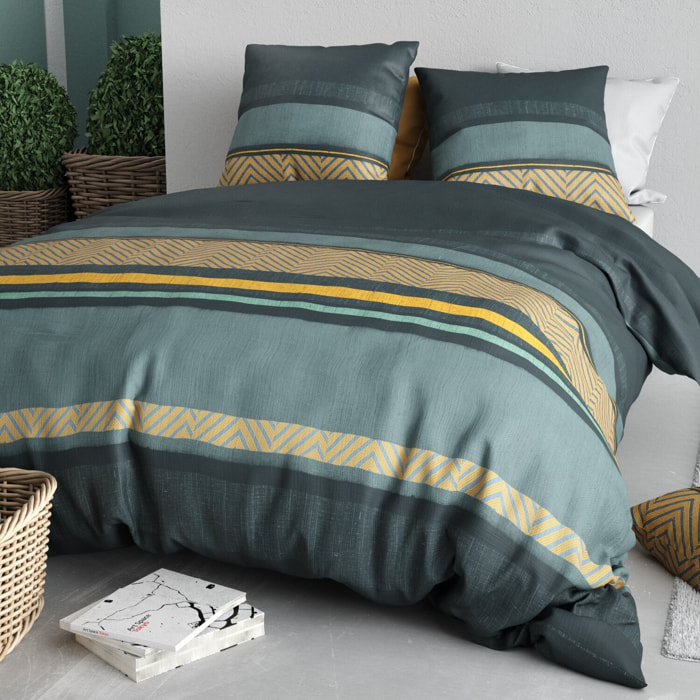 Parure housse de couette imprimé 100% coton - astral