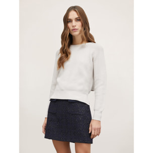 Motivi - Jersey asimétrico de canalé - Blanco