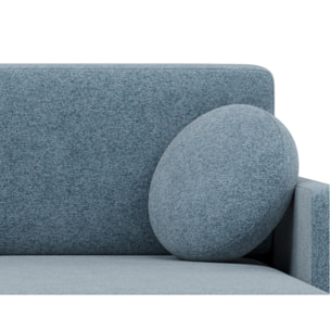 Calypso - canapé d'angle réversible 4 places convertible avec coffre en tissu - Bleu