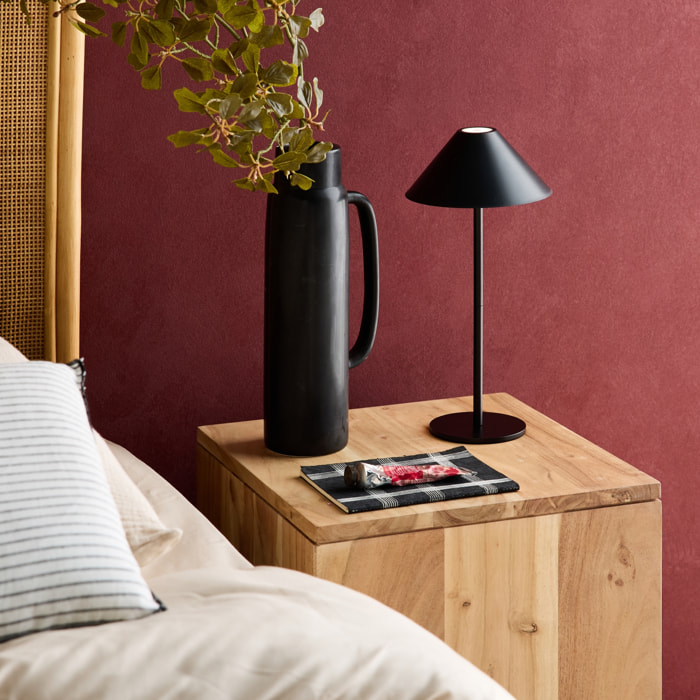 Lampe à poser intérieur/extérieur LED sans fil rechargeable Adam noir H 135cm Ø 19cm