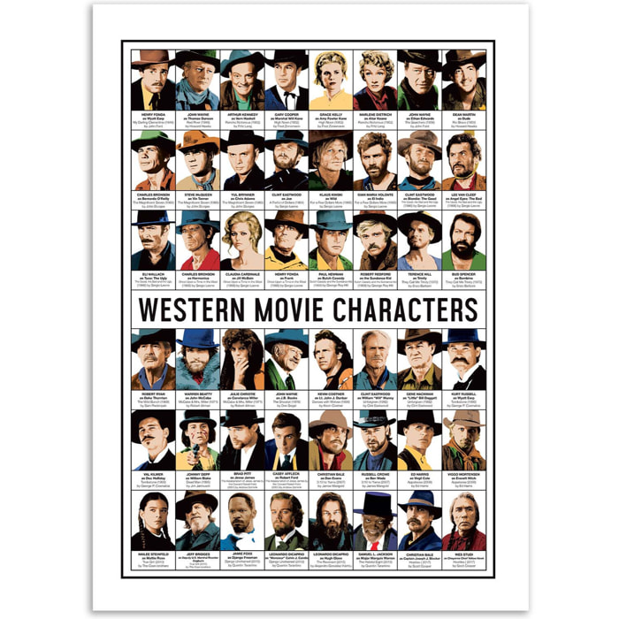 Affiche - Western Movie Characters - Olivier Bourdereau