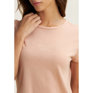 T-shirt regular con grafica oro chiaro