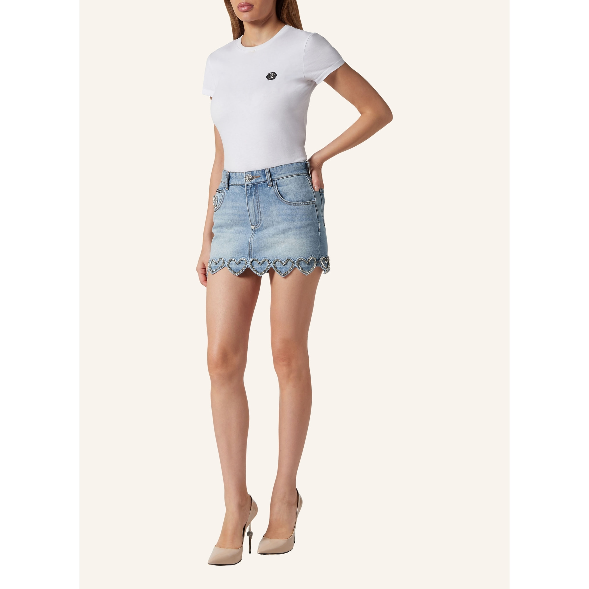 PHILIPP PLEIN Minifalda HEART