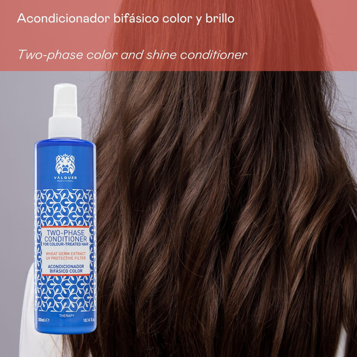 Valquer Acondicionador bifásico potenciador color y brillo para cabellos teñidos - 300 ml