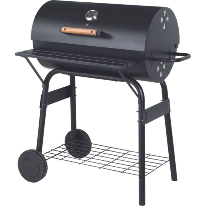 Barbecue charbon ESSENTIELB EBCA1 noir sur chariot, 62x35 cm