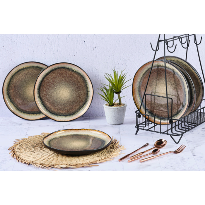 Assiette IRIS Ø26cm - 6 pièces - Marron sauvage