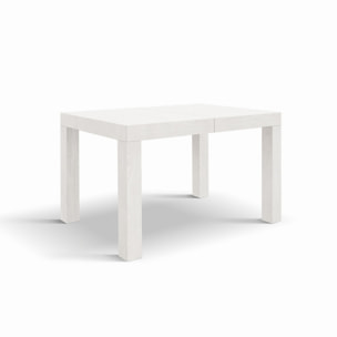 Tavolo BAROLO in legno, finitura bianco frassinato, allungabile 120x80 cm - 200x80 cm