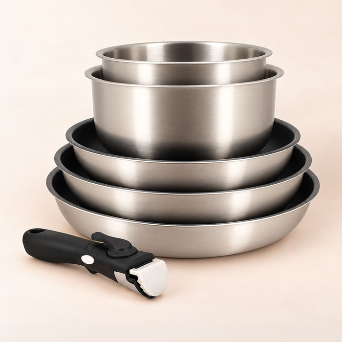 Batterie de cuisine 6 pièces en inox - tous feux IRIS