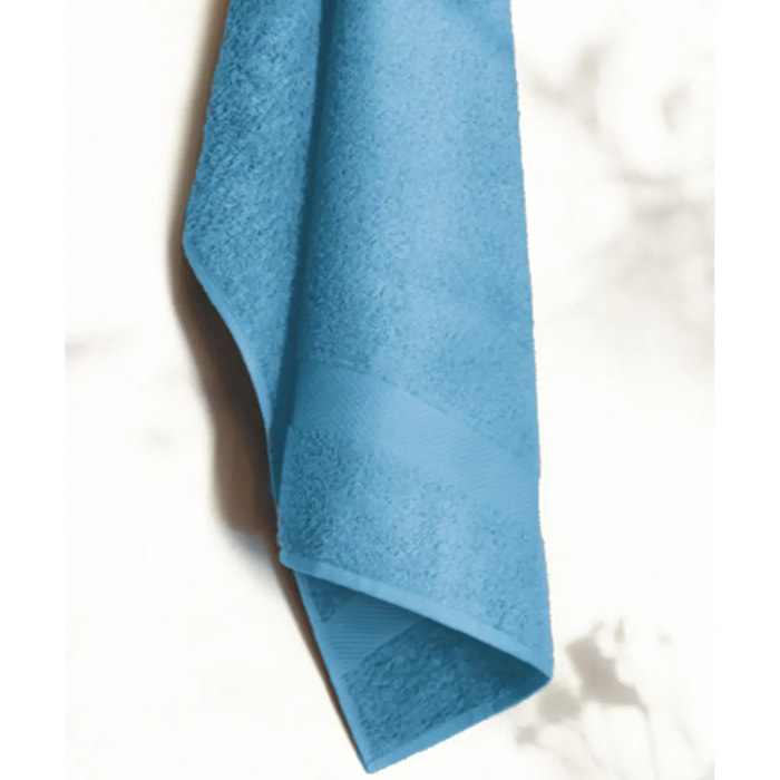 Set 3 asciugamano spugna cotone 100% Made in Italy. Ospite + Salvietta + Telo. Colore AVIO