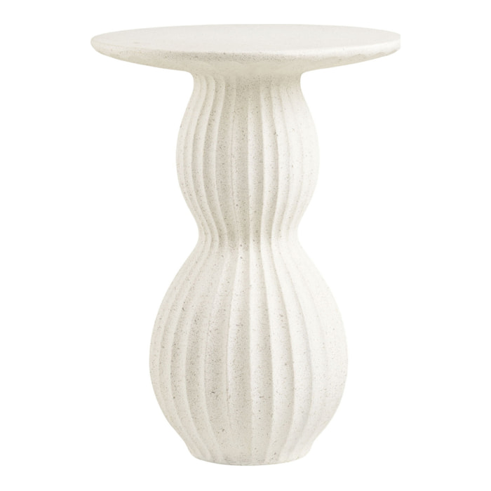 Tavolino da appoggio Newtown in fiberclay bianco forma organica ø40x55 cm