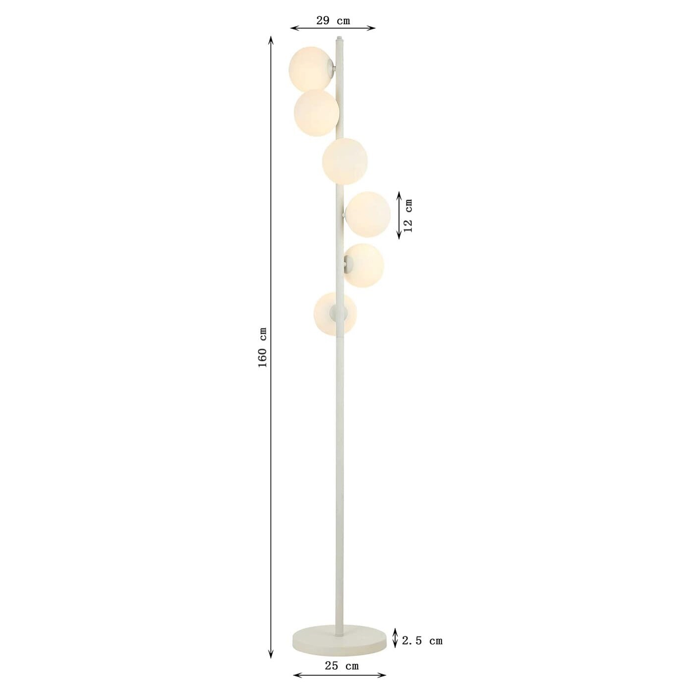 Lampadaire Scala Balls 160cm noir et blanc Kare Design
