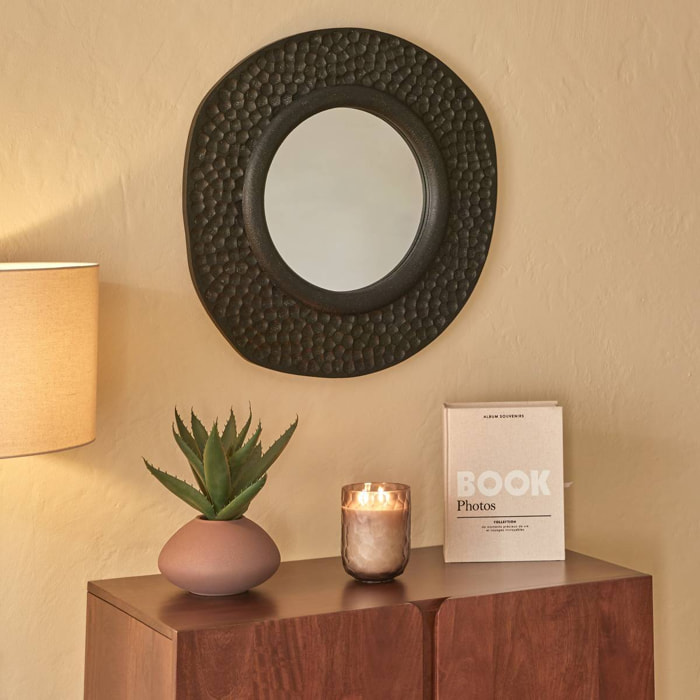 Miroir Nyer rond 60x60cm noir