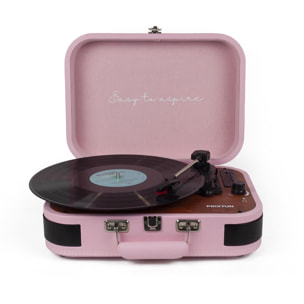 Tocadiscos Bluetooth VC600 - Reproductor y convertidor de vinilos - Rosa